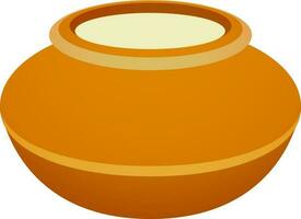 Flat illustration of clay pot. vector