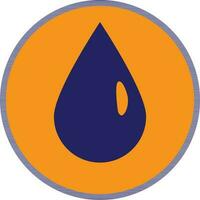 Flat style round drop in blue and yellow color. vector