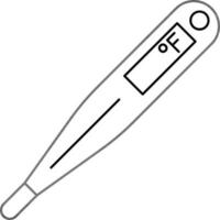 Black Line Art Thermometer Icon in Flat Style. vector