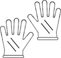 Gloves Icon in Black Thin Line Art. vector