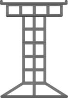 Flat icon of high voltage electricity tower. vector