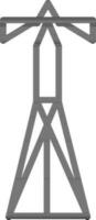 Isolated flat style icon of electricity tower. vector