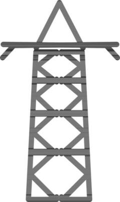 Line art high power supply tower in flat style.