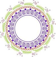 Circular frame with floral design. vector