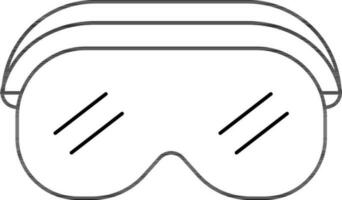 la seguridad gafas de protección icono en negro línea Arte. vector