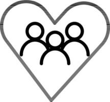 People With A Heart Icon In Flat Style vector