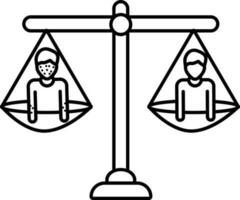 People justice icon in line art. vector