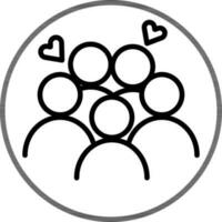 Loving People Icon In Thin Line Art. vector