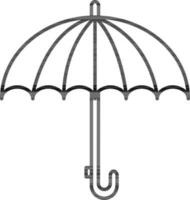 Open Umbrella Icon in Line Art. vector