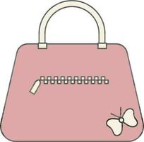 Modern Handbag Icon in Flat Style. vector