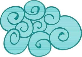 Creative doodles style clouds icon. vector