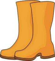 Pair of leather brown boots icon. vector