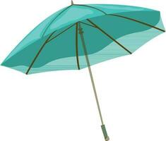 Green open umbrella icon. vector