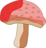 Red and brown mushroom icon. vector