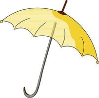 Yellow umbrella icon. vector