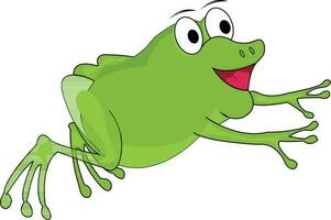 Cartoon character of cute frog. vector