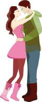Catoon character of cute young couple. vector