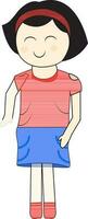 Girl hand in pocket. vector