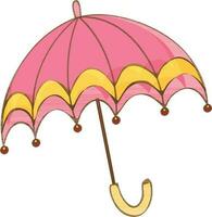 Doodle style pink umbrella icon. vector