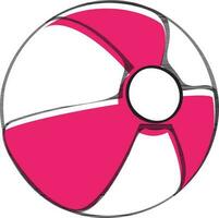 Pink and white color beach ball icon. vector