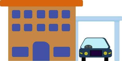 Illustration of a garage in flat style. vector