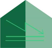 House with line graph in green color. vector