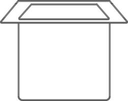 Isolated dustbin in black line art. vector