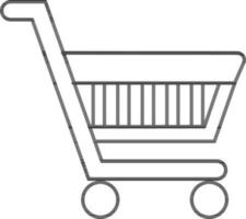 Flat style blank trolley made by black line art. vector