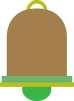 Brown and green bell icon. vector