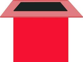 Flat sytyle dustbin in black and red color. vector