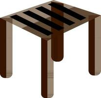 Brown and black stool in flat style. vector