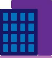 Flat style building in blue and purple color. vector