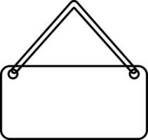 Black line art blank signboard in flat style. vector