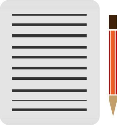Flat style paper with pencil.