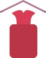 Flat style red gas cylinder. vector