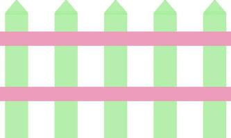 Green and pink fence icon. vector