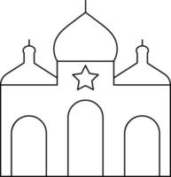 Line Art Illustration Of Synagogue Icon. vector