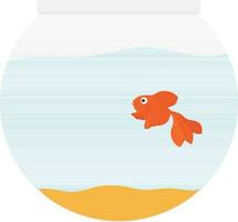 Cute orange fish in a fish bowl. vector