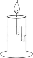 Burning Candle Icon in Black Thin Line. vector