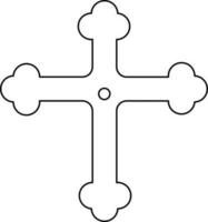 Christian Cross Icon in Black Thin Line. vector