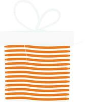 Illustration of a gift box with white ribbon. vector