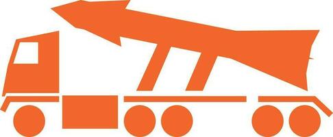 Flat illustration of missile truck icon. vector