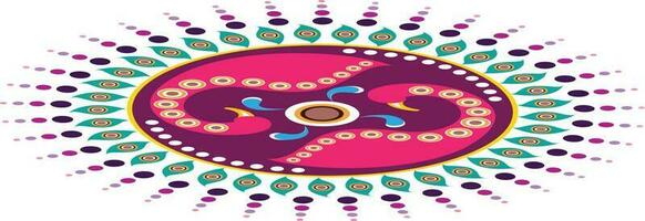 Hand drawn beautiful rangoli design. vector