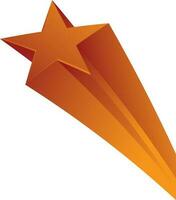 Beautiful 3d shiny star in orange color. vector