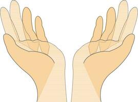 Illustration of open hands icon. vector