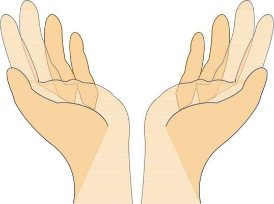 Illustration of open hands icon.