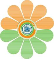 Beautiful flower design with ashoka wheel. vector