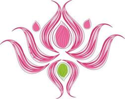 Brush painted pink lotus icon. vector