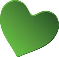 3D illustration of green heart icon. vector