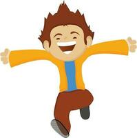 Cartoon character of a funny little boy. vector